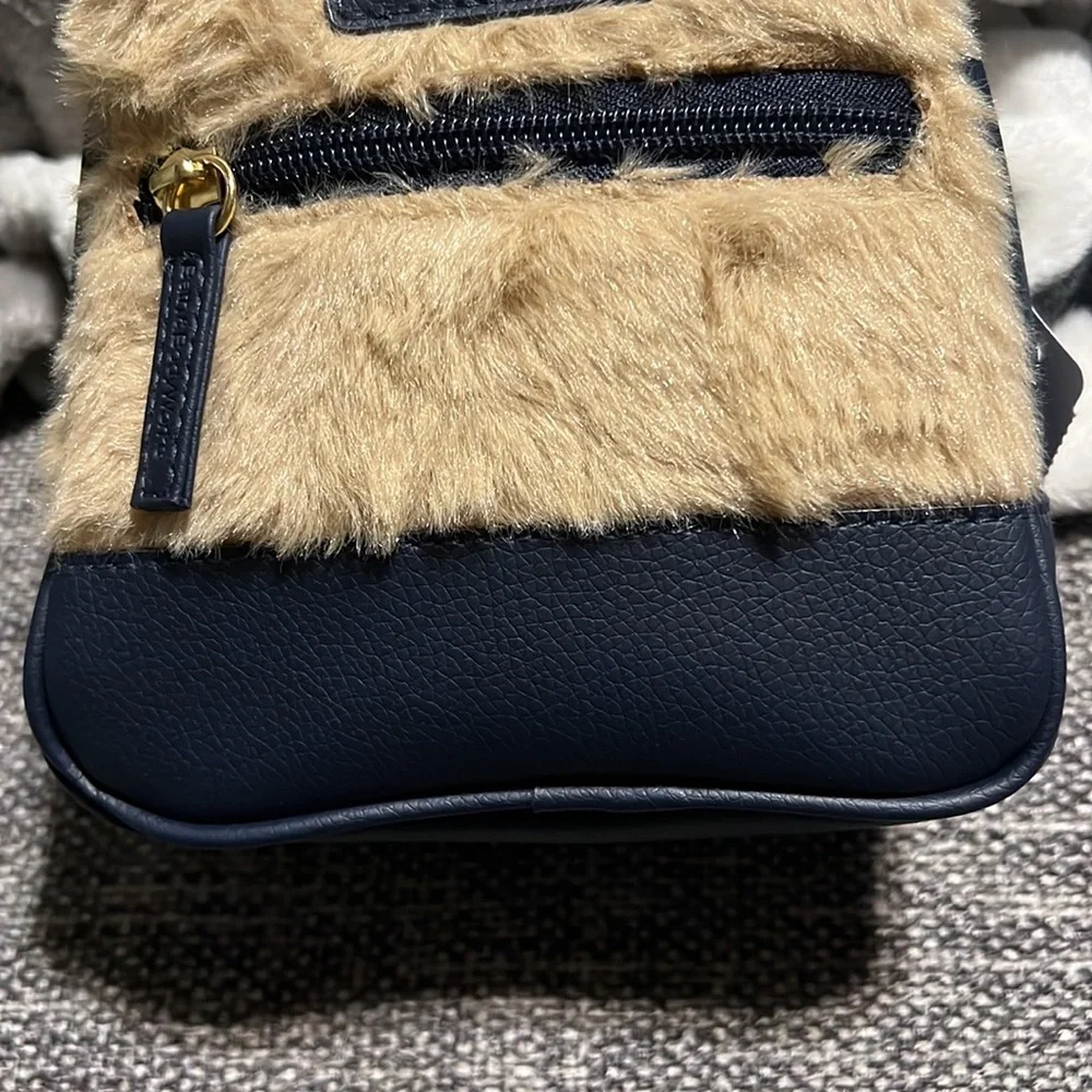 NWT Bath & Body Works FAUX LEATHER & FUR Cosmetic Bag